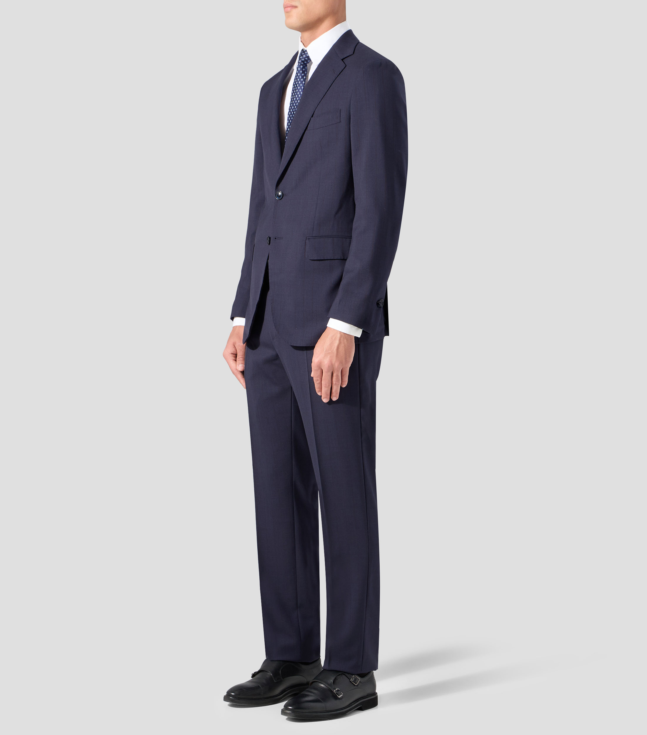Traje de lana corte regular liso Hombre